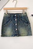Button-Front Mini Skirt