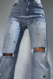 Embellished Straight-Leg Jeans