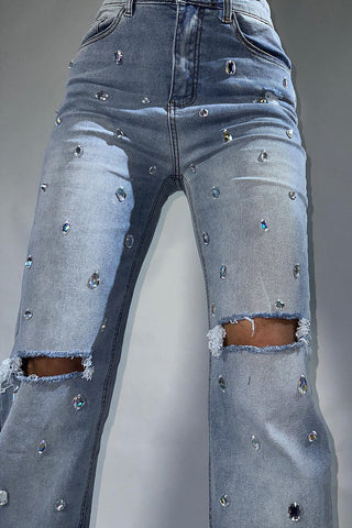 Embellished Straight-Leg Jeans