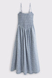 Striped Smocked Midi Dress