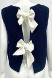 Bow-Detail Open-Back Sweater Vest