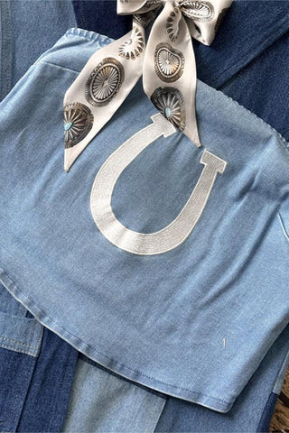 Tube Top with Horseshoe Appliqué