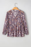 Floral Print V-Neck Blouse