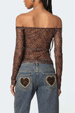 Leopard Heart Pocket Straight Leg Jeans