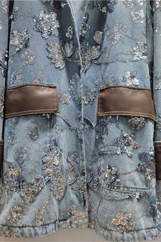 Floral Embellished Denim Jacket