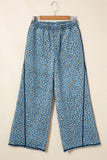 Wide-Leg Leopard Print Casual Pants