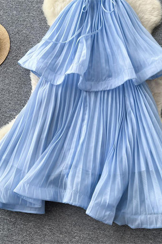 Flowing Pleated Casual Dress