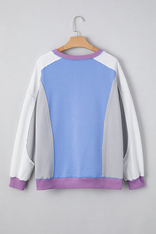Casual Color Block Pullover Top