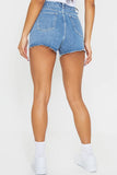 Distressed High-Waisted Denim Shorts