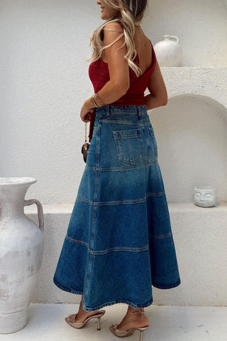 Stylish A-Line Denim Skirt