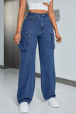Cargo Pocket Straight-Leg Jeans
