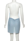 Halter Neck Casual Dress with Draped Detail