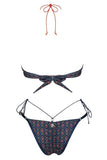Patterned Halter Bikini Set