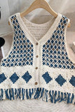 Crochet Button-Front Vest