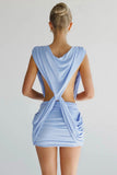 Twist-Front Casual Mini Dress