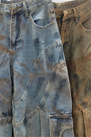 Stylish Wide-Leg Cargo Jeans