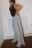 Glam Side-Laced Denim Jeans