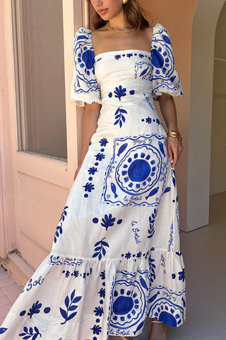 Puff Sleeve A-Line Dress