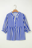 Striped Button-Front Blouse
