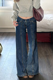 High-Waisted Wide Leg Denim Pants