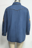 Patterned Denim Jacket with Button Front