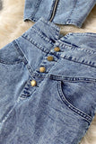 Button-Front Skirt Set