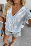 Button-Down Floral Blouse