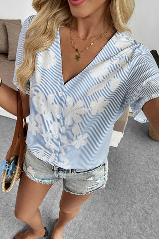 Button-Down Floral Blouse