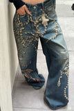 Embellished Straight-Leg Jeans