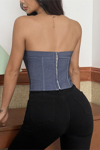 Lace-Up Corset Cami Top