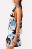 Halter Neck Flare Mini Dress