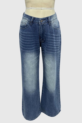 Wide-Leg Straight Jeans