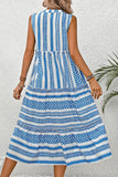 Sleeveless Geometric Print Casual Dress