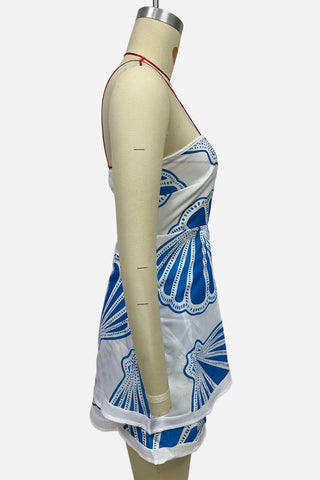 Strapless Shell Printed Two-Piece Set