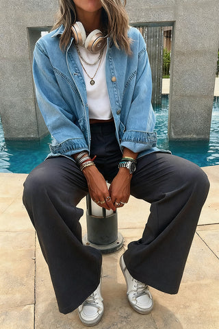 Casual Button-Up Denim Jacket
