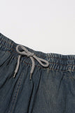 Lace-Trim Denim Short
