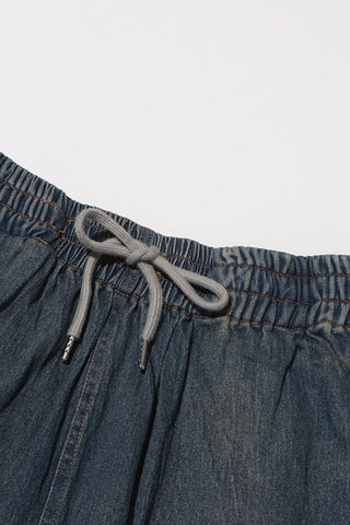 Lace-Trim Denim Short