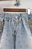 Embellished Button-Front Casual Shorts
