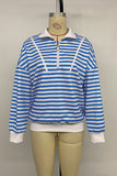 Striped Zip-Up Sweatshirt