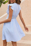 Flared V-Neck Casual Dress