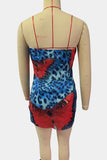 Strapless Butterfly Print Mini Dress