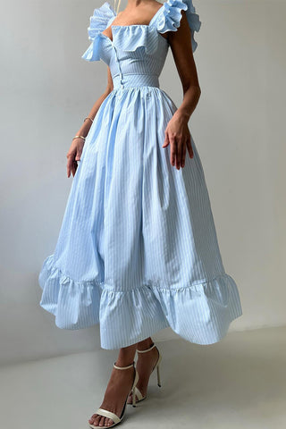 Ruffle-Trim Casual Maxi Dress