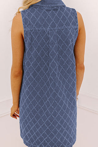 Sleeveless Button-Front Casual Dress