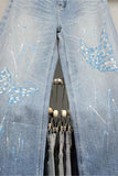 Butterfly Print Straight Jeans