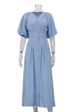 Button-Down Casual Maxi Dress