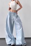 Wide-Leg Pants with Ribbon Detail