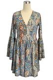 V-Neck Paisley Cocktail Dress