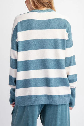 Striped Bow-Accent Sweater