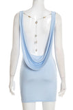 Sleeveless Draped Casual Dress