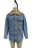 Casual Faux Shearling Lined Denim Jacket
